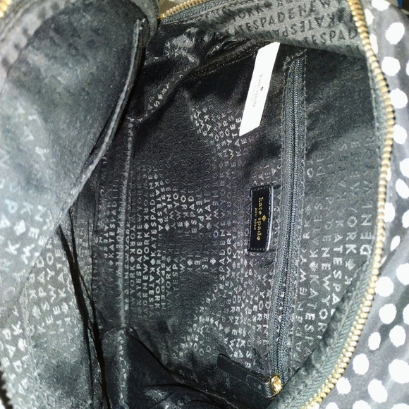 Kate Spade Polka Dot Small Nylon Mini Backpack travel black white - Picture 8 of 11